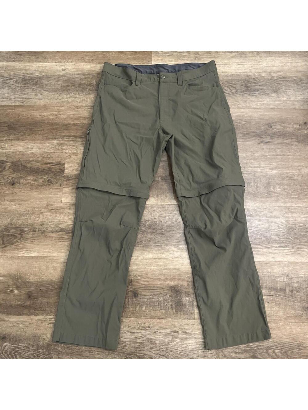 Eddie Bauer Convertible Tech hiking pants size 36x30 Nylon Zip Stop
